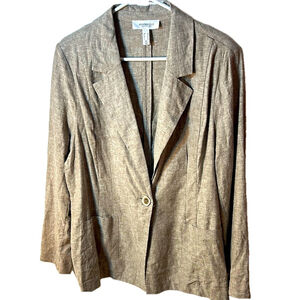 Addition Elle linen and viscose Women's Beige Blazer size 16 lagenlook